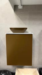 OUTLET – Complete set Cognacbruin | Meubelkast en Waskom, Huis en Inrichting, Badkamer | Badkamermeubels, Minder dan 50 cm, Nieuw