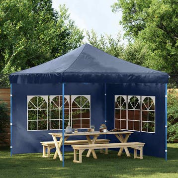vidaXL Tentwanden met raam PE blauw 2 st, Verzenden, Nieuw