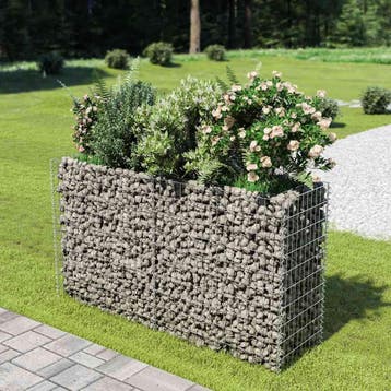 vidaXL Gabion plantenbak verhoogd 180x50x100 cm, 100 cm of meer, Verzenden, Nieuw, Metaal