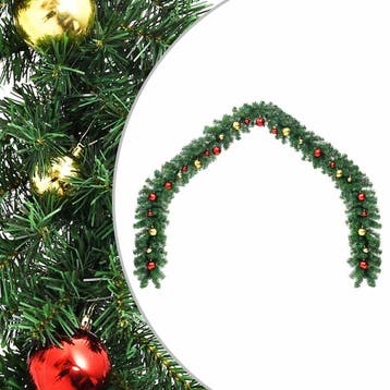 vidaXL Kerstslinger versierd met kerstballen 5 m, Verzenden, Nieuw