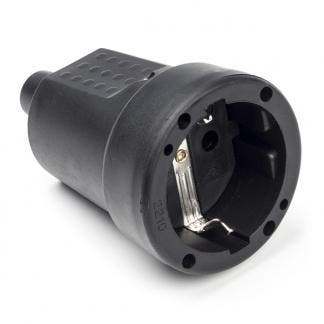 Contrastekker | Q-link (Randaarde, PVC, 10/16 A, Zwart), Doe-het-zelf en Verbouw, Elektra en Kabels, Nieuw, Verzenden