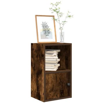 vidaXL Boekenkast 31x24x52 cm bewerkt hout gerookt, Huis en Inrichting, Minder dan 50 cm, Verzenden, Nieuw, Minder dan 100 cm