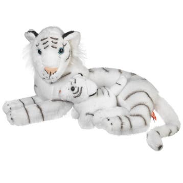Wild Republic witte tijger met jong knuffel - pluche - 38, Verzenden, Nieuw