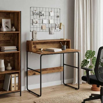 vidaXL Bureau met opbergruimte Oud hout 80 x 50 x 91 cm, Huis en Inrichting, Bureaus, Verzenden, Nieuw