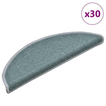 vidaXL Trapmatten 30 st 56x17x3 cm zeeblauw halfrond, Verzenden, Nieuw