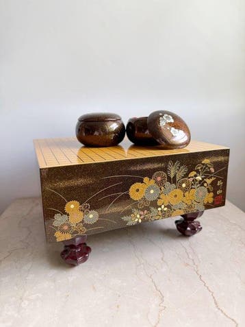 Tafel - Goud, Hout, Gouden maki-e tafel Goban GO-bordspel