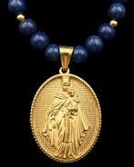 Lapis lazuli - Halsketting Maagd Maria – Koninklijke