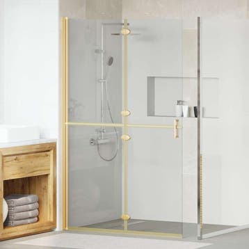 vidaXL Inloopdouchewand Goud 120 x 6,5 x 190 cm, Verzenden, Nieuw
