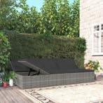 vidaXL Ligbed met kussens converteerbaar poly rattan, Tuin en Terras, Verzenden, Nieuw