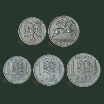 Albanië. First Republic & Italian Occupation ½, 1 & 2 Lek