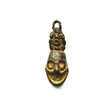 Oud Tibetaans of Nepalees Brons Zeldzaam Memento Mori