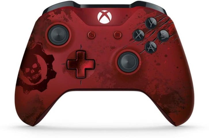Microsoft Xbox One S Controller Gears of War 4 Crimson Om..., Spelcomputers en Games, Spelcomputers | Xbox One, Zo goed als nieuw