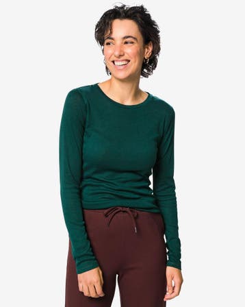 HEMA Dames T-shirt Lora fijngebreid zeegroen 3=50% / 2=30%, Verzenden, Nieuw