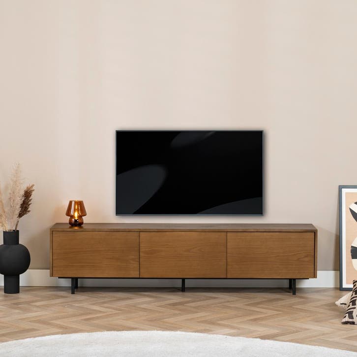 50% Korting: Tv-meubel Thomas rustiek eiken 180 cm, Huis en Inrichting, Kasten | Televisiemeubels, Zo goed als nieuw, Ophalen