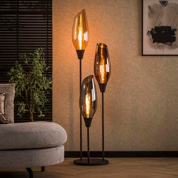 Alune Vloerlamp 178cm - Amber/Koper/Chroom, Huis en Inrichting, Ophalen of Verzenden, Nieuw