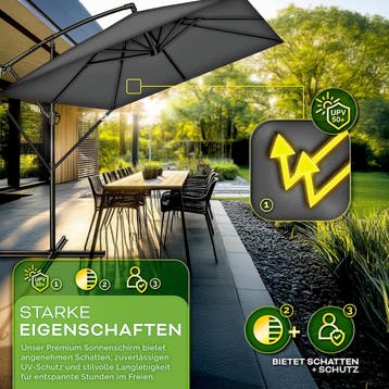 Zweefparasol - Tuinparasol - Parasol 235 cm - Met voet - Met, Verzenden, Zo goed als nieuw