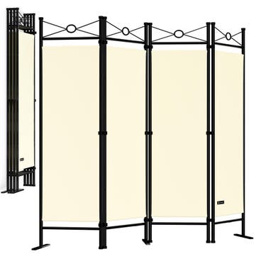 Kamerscherm Lucca Set van 2 Crème Staal 180x163cm, Verzenden, Nieuw
