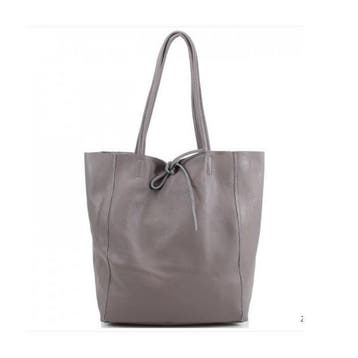 Grijze Vera Pelle leren shopper, Verzenden, Nieuw
