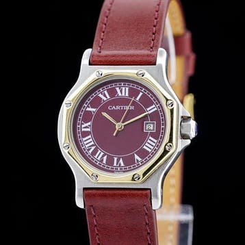 Cartier - Santos Octagon Burgundy - Zonder minimumprijs -, Nieuw