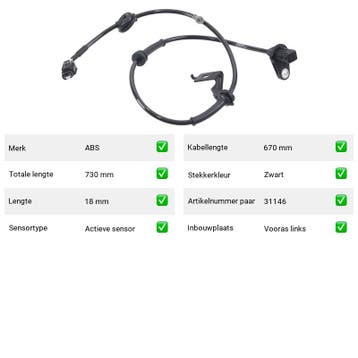 ABS-sensor Vooras links Suzuki Alto 0.8 (1982-1984), Verzenden, Nieuw, Suzuki