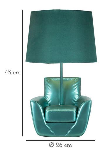 TAFELLAMP MIDDEN EEUW TURQUOISE CM Ø 26X43, Ophalen of Verzenden, Nieuw
