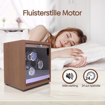 Watchwinder Hout - Horloge doos - Horloge winder - Bruin - O, Verzenden, Zo goed als nieuw