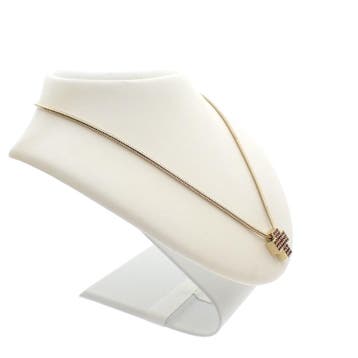 Gouden slangenschakel ketting met robijn, Gebruikt, Ophalen of Verzenden, Met edelsteen, Goud