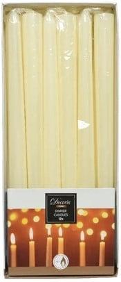 Kaarsen Dinner Wax Ivory 25 cm Ø2,15 doos 12 stuks, Ophalen of Verzenden, Nieuw