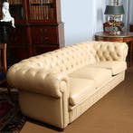 Vintage Chesterfield bank 3 Seater creme soft seat No331535, Ophalen of Verzenden