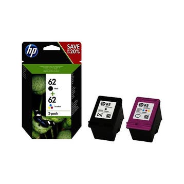 HP 62 (N9J71AE) multipack zwart + kleur Inktcartridge, Verzenden, Nieuw, Cartridge, HP