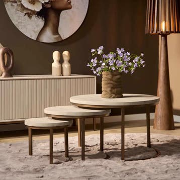 Salontafel Madison Sand | 70 cm | set van 3 | Starfurn, Ophalen of Verzenden, Nieuw