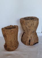 Vijzel (2) - Teak - Teakhouten vijzel, Antiek en Kunst