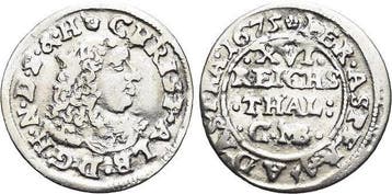 1/16 taler, daalder 1675 Schleswig-holstein-gottorp Chris..., Verzenden