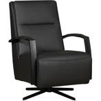 Leren draaifauteuil Award - Toledo Nero (zwart) - Stervoet, Nieuw, Ophalen of Verzenden, 50 tot 75 cm, Industrieel, Modern