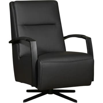 Leren draaifauteuil Award - Toledo Nero (zwart) - Stervoet, Nieuw, Ophalen of Verzenden, 50 tot 75 cm, Industrieel, Modern