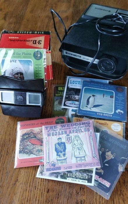 View-Master projector 411, viewer model E, diverse reels, Verzamelen, Fotografica en Filmapparatuur