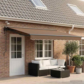 vidaXL Elektrisch Uittrekbaar Zonnescherm Taupe 4 × 3 m, Tuin en Terras, Zonneschermen, Verzenden, Nieuw