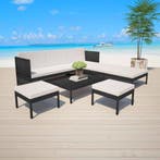 vidaXL 6-delige Loungeset met kussens poly rattan zwart, Tuin en Terras, Tuinsets en Loungesets, Verzenden, Nieuw, Loungeset