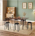 Set van 2 Stapelbare Krukken – Kunstleer en Metalen Frame, Verzenden, Nieuw