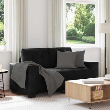 vidaXL Loveseat bank 160x77x82 cm fluweel zwart, Verzenden, Nieuw, Stof