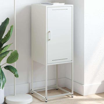 vidaXL buffetkast 36x39x107 cm staal wit, Minder dan 50 cm, Verzenden, 100 tot 150 cm, Nieuw