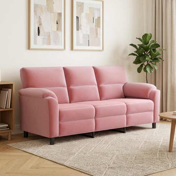 vidaXL Bank Roze 214 x 85 x 93 cm fluweel, Huis en Inrichting, Verzenden, Nieuw, Stof, 200 tot 250 cm