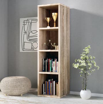 Boekenkast Skylar MDF-Eiken 106x30x30cm (Meubelen), Verzenden