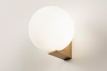 Rietveld Wandlampen - Wit, Goud - Glas, Metaal, Verzenden, Nieuw