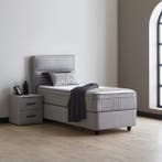 Opberg Boxspring Suna - Grijs - Grijs - 140x200 cm, Verzenden, Nieuw, Grijs, Modern