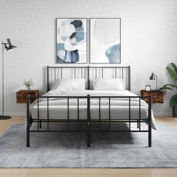 vidaXL Nachtkastjes 2 st wandgemonteerd 35x35x20 cm gerookt, Huis en Inrichting, Verzenden, Nieuw