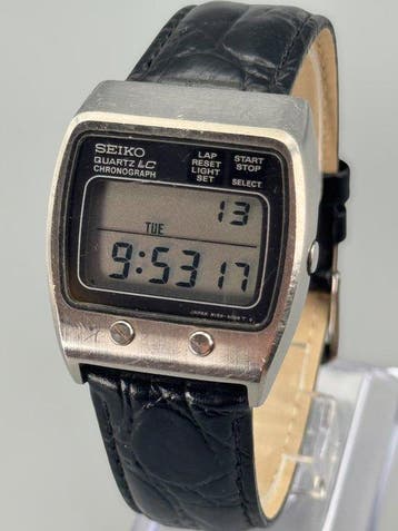Seiko Quartz LC Chronograph M159-5029 – Iconic LCD Digital, Nieuw
