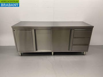 HCB RVS Werkkast Kast Werktafel 2 schuifdeuren en 3 laden en, Ophalen of Verzenden, Nieuw in verpakking