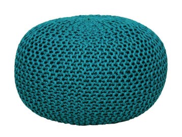 Duurzame turquoise poef Ø 55cm voor binnen- buiten- zwembad, Verzenden, Nieuw