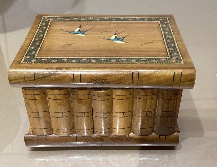 Sieradendoos - Olive - Geen reserve, Antiek en Kunst, Curiosa en Brocante